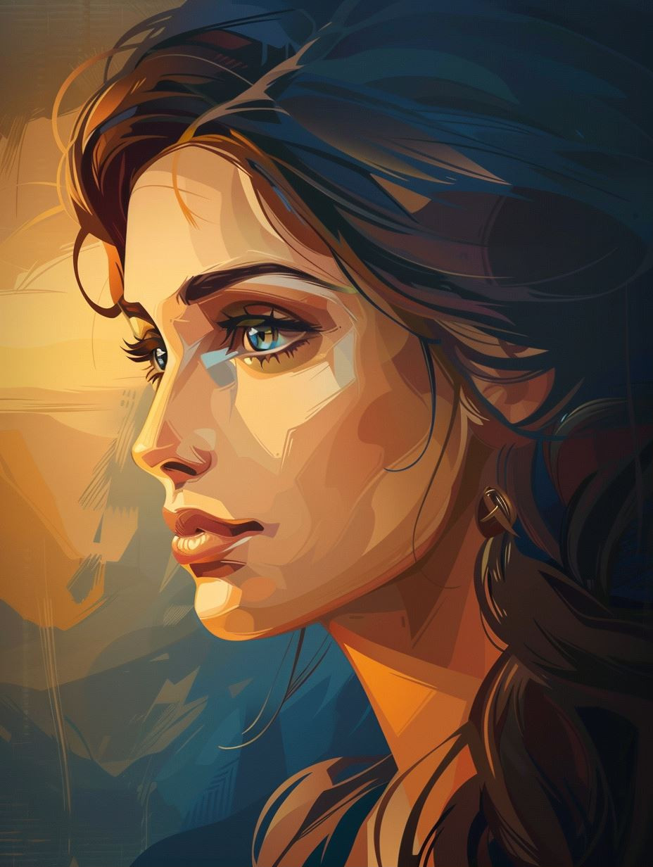 Ethereal Glow Digital Portrait