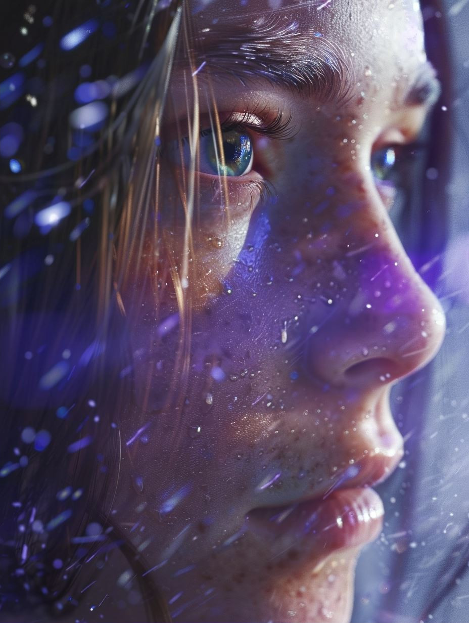 Neon Rain Cinematic Portrait - Image 2