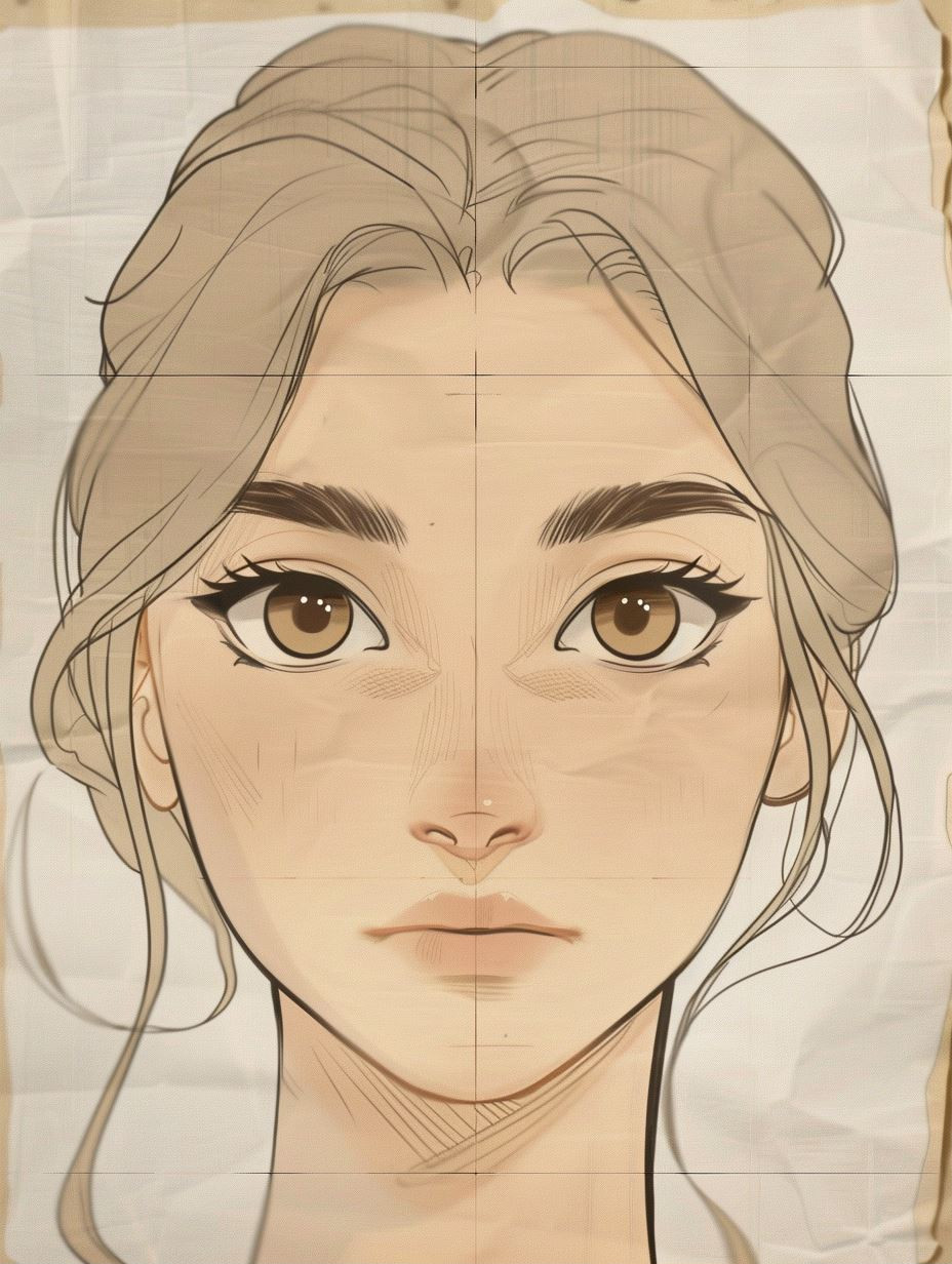 Vintage Parchment Anime Sketch