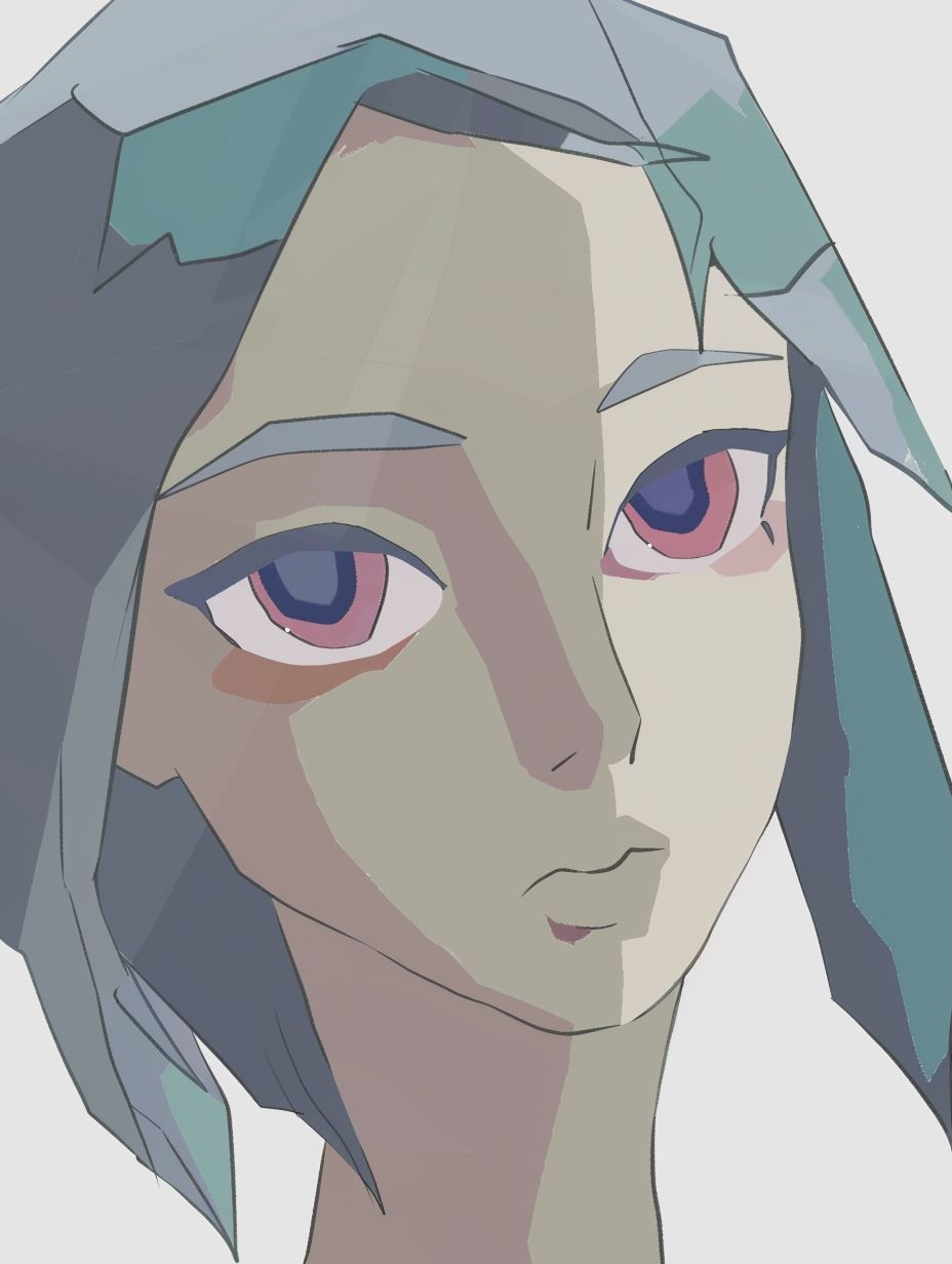 Minimalist Geometric Anime Portrait