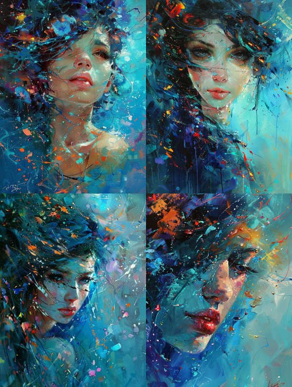 Ethereal Azure Dream Portrait