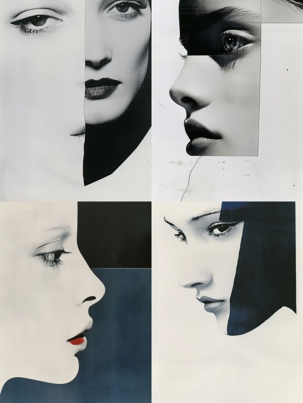 Fragmented Monochrome Portrait Study