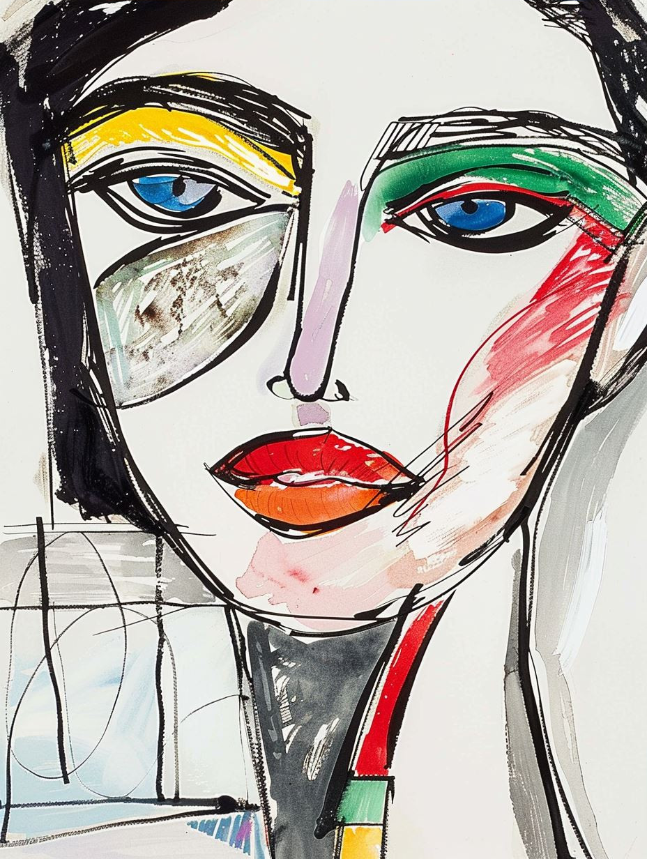 Abstract Expressionist Female Portrait