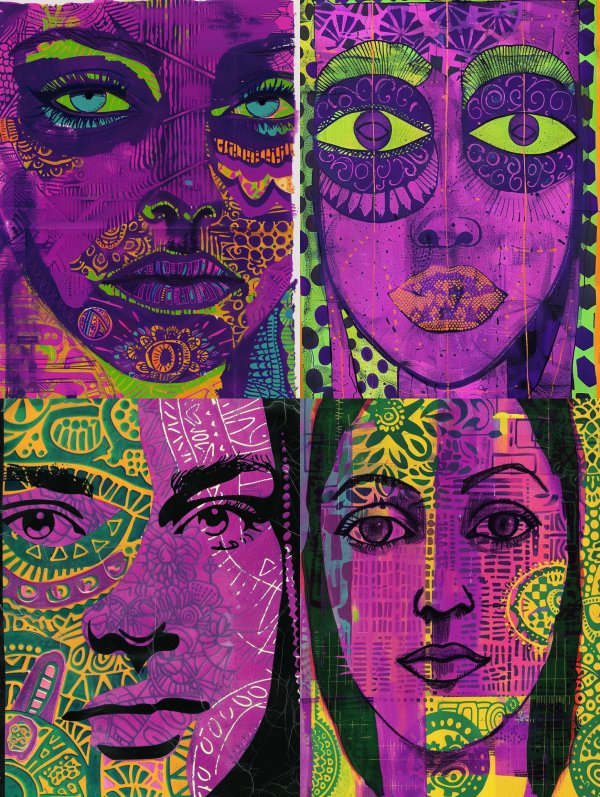 Neon Psychedelic Portrait