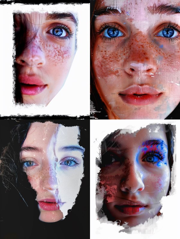 Ethereal Gaze Through Distressed Frames