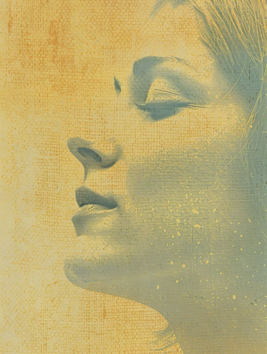 Ethereal Gaze in Ochre Hues