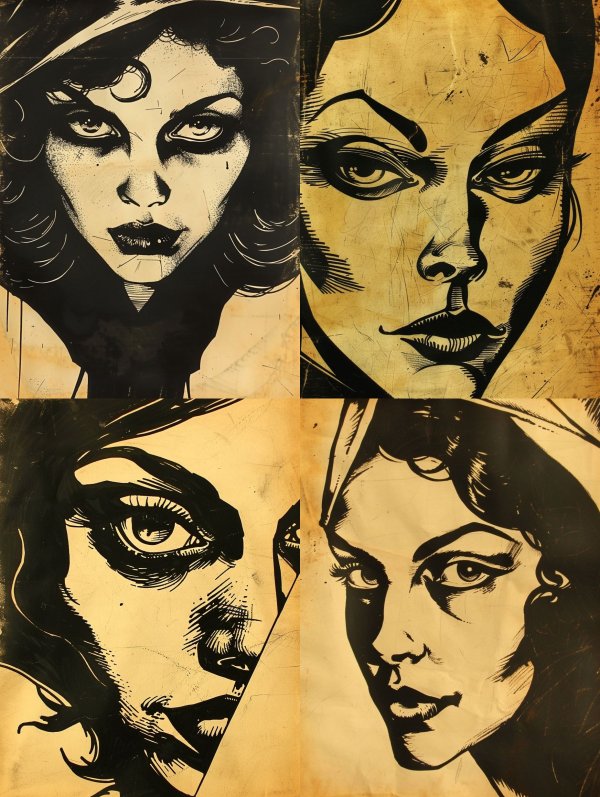 Noir Gothic Ink Portrait