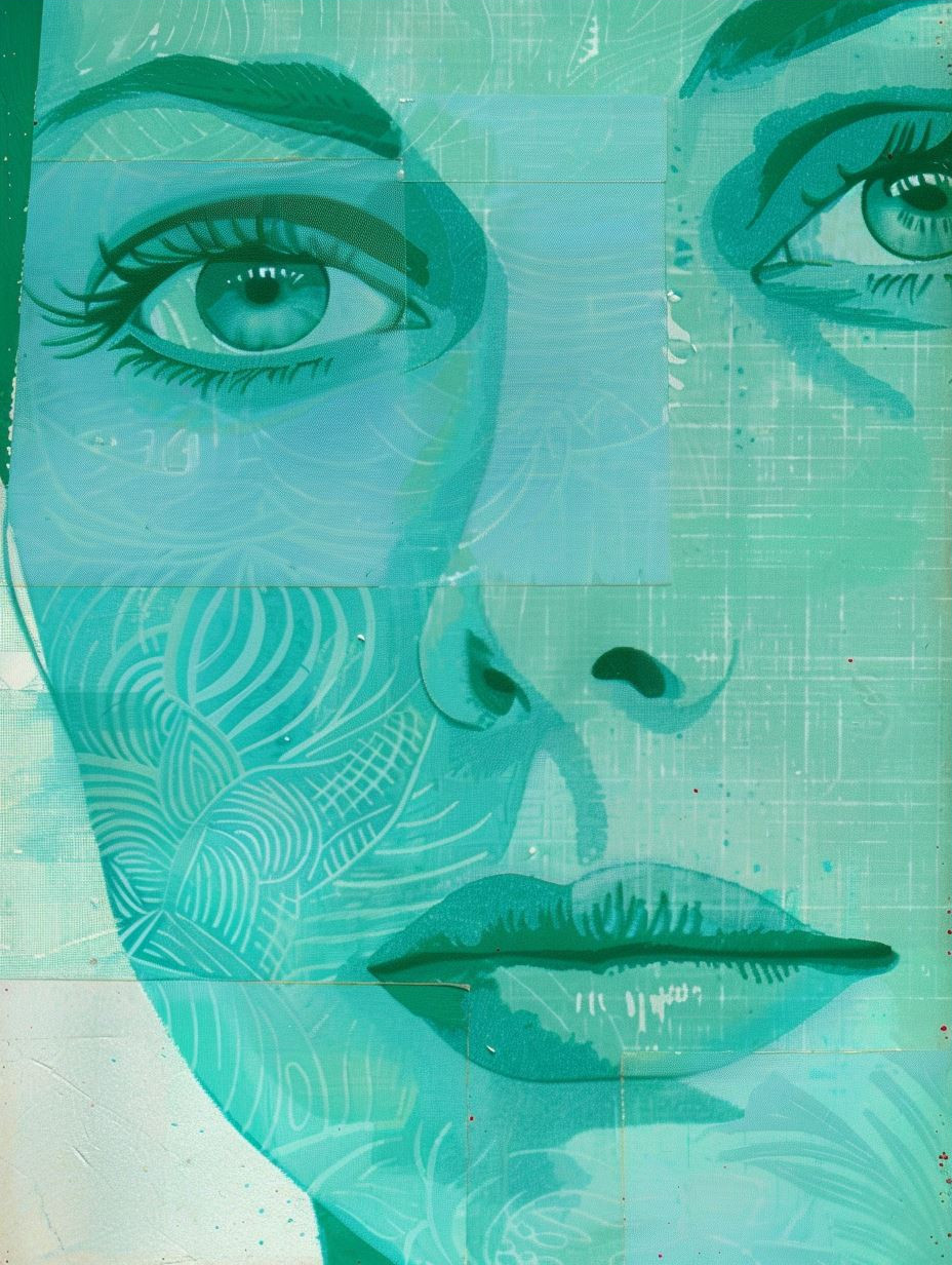 Cyan Distorted Gaze