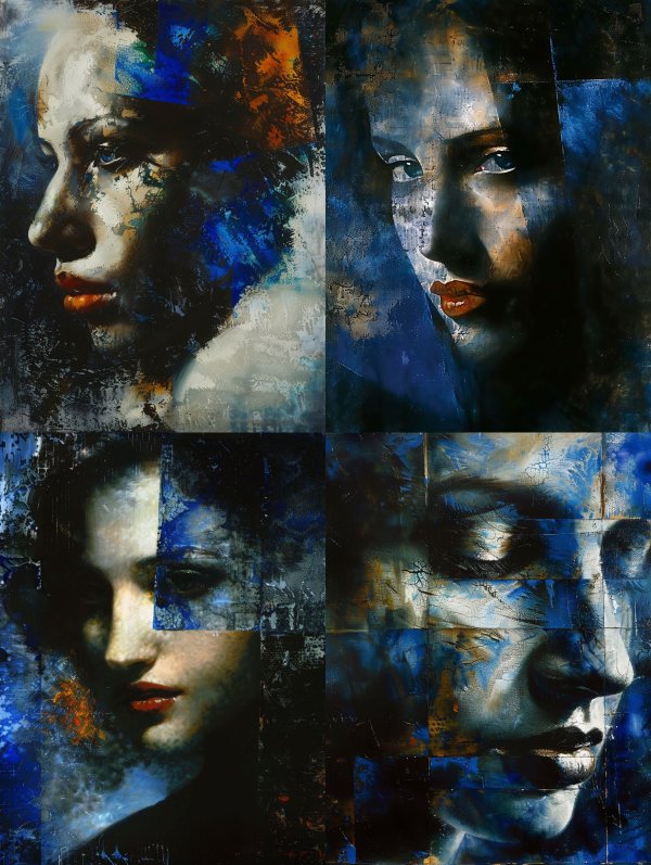Fragmented Soul in Cobalt Blue