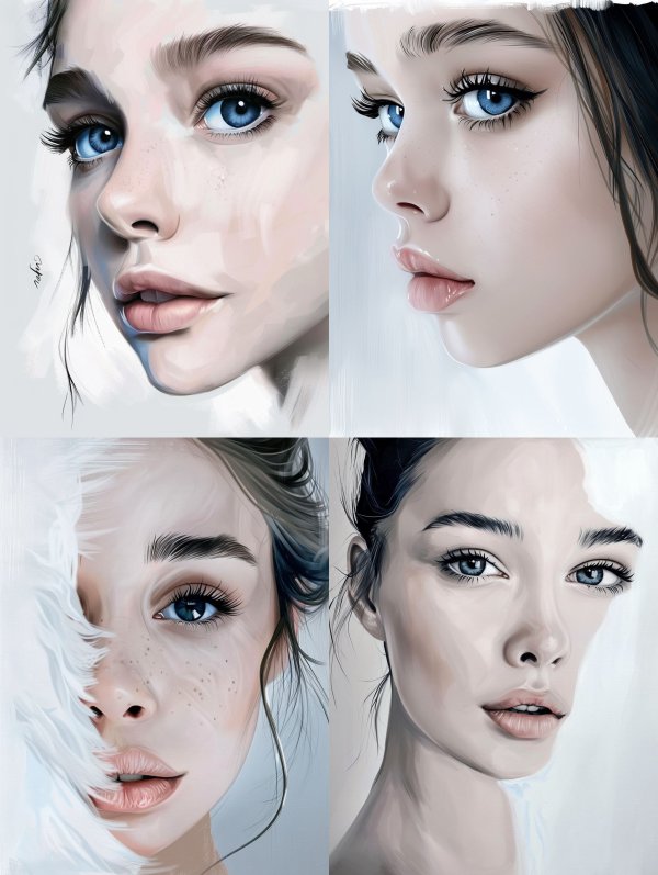 Ethereal Blue Gaze Portrait