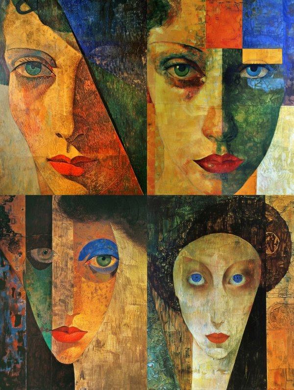 Fragmented Gaze of Golden Hues