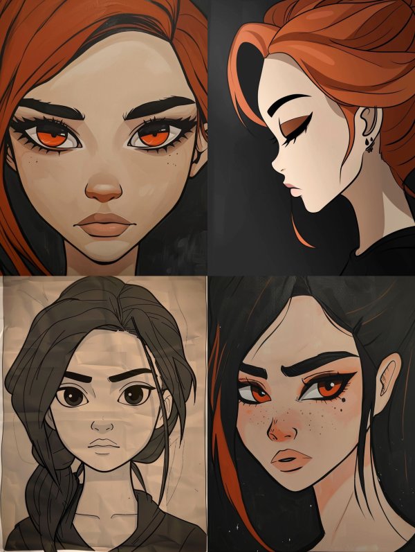 Amber Gaze Stylized Portrait