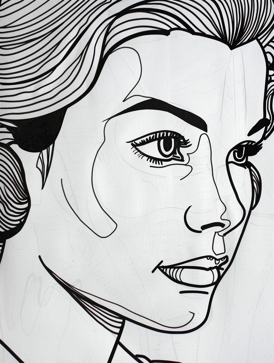Cybernetic Line Art Portrait - Image 3