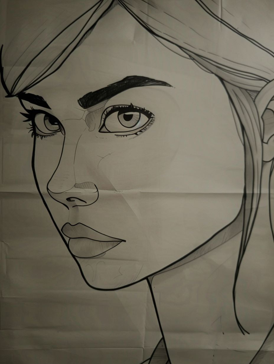 Minimalist Ink Portrait Sketch