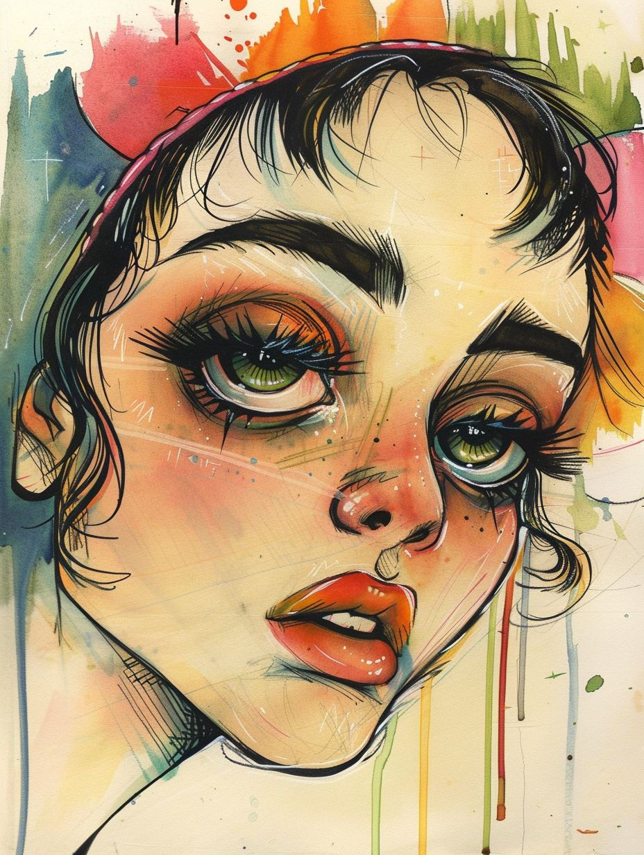 Ethereal Watercolor Portrait Study