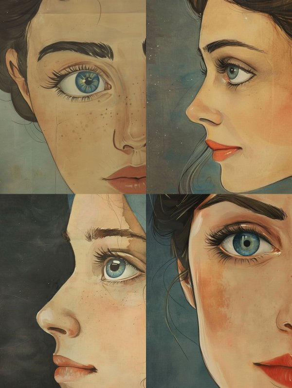 Fragmented Gaze of Soft Elegance