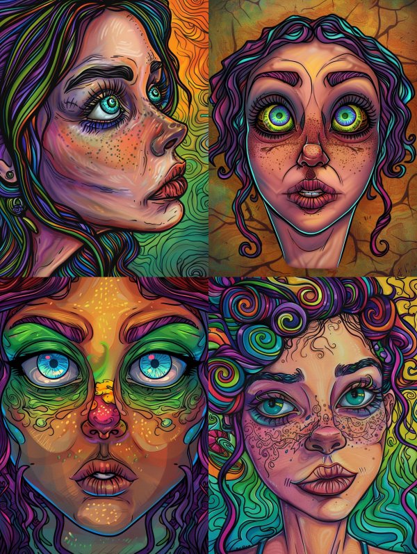 Psychedelic Prism Portrait Art