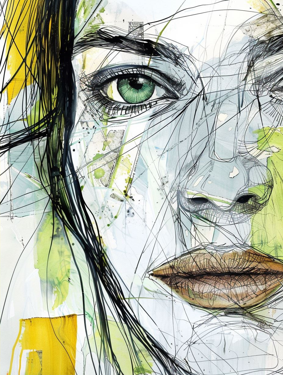 Fragmented Urban Portrait Sketch