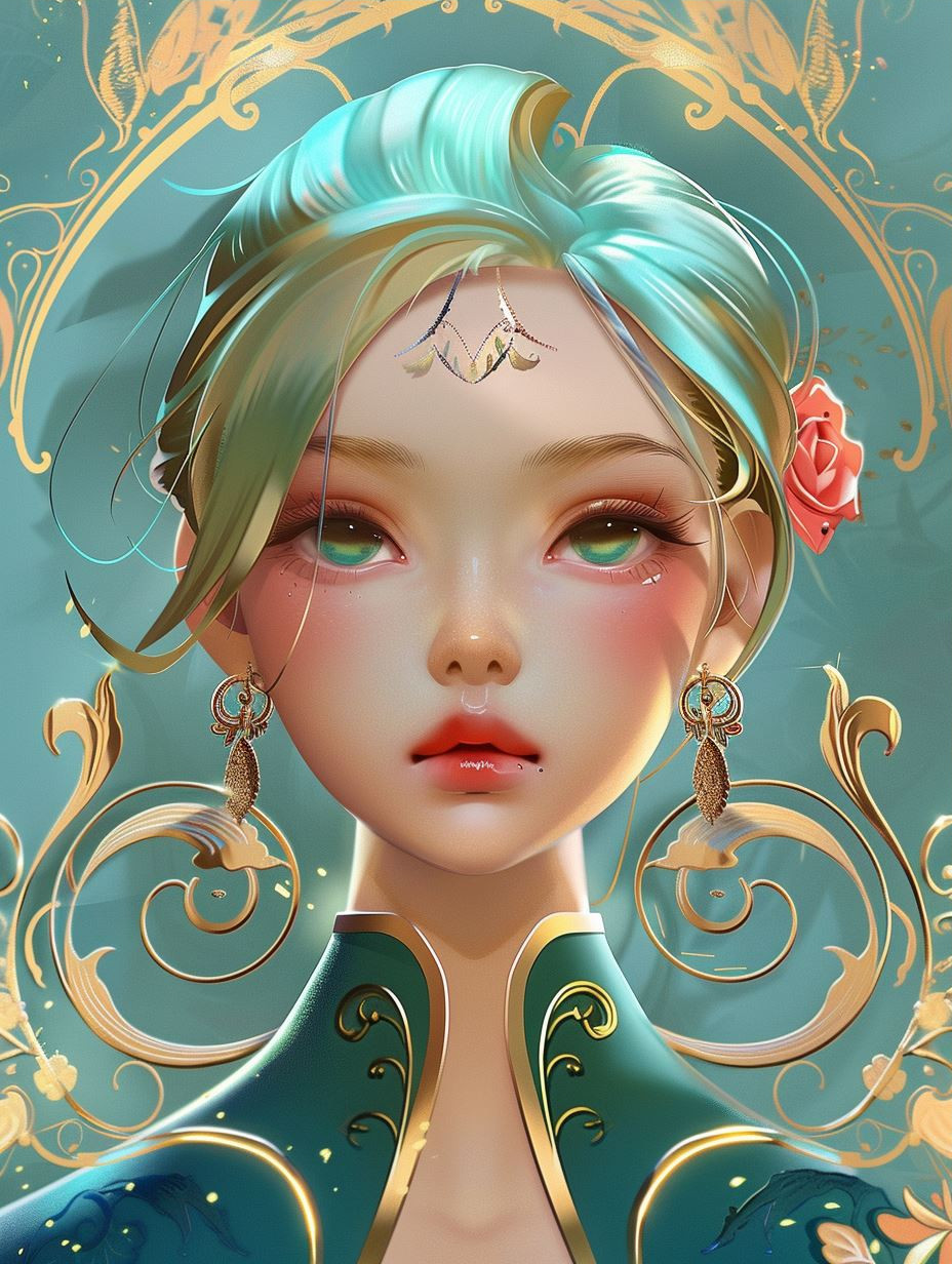 Ethereal Gilded Teal Goddess