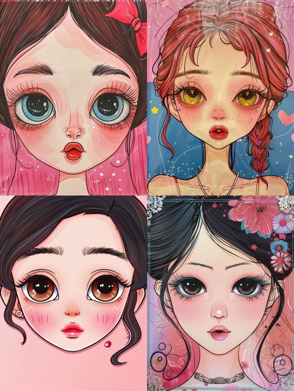 Dreamy Big Eyed Pop Art
