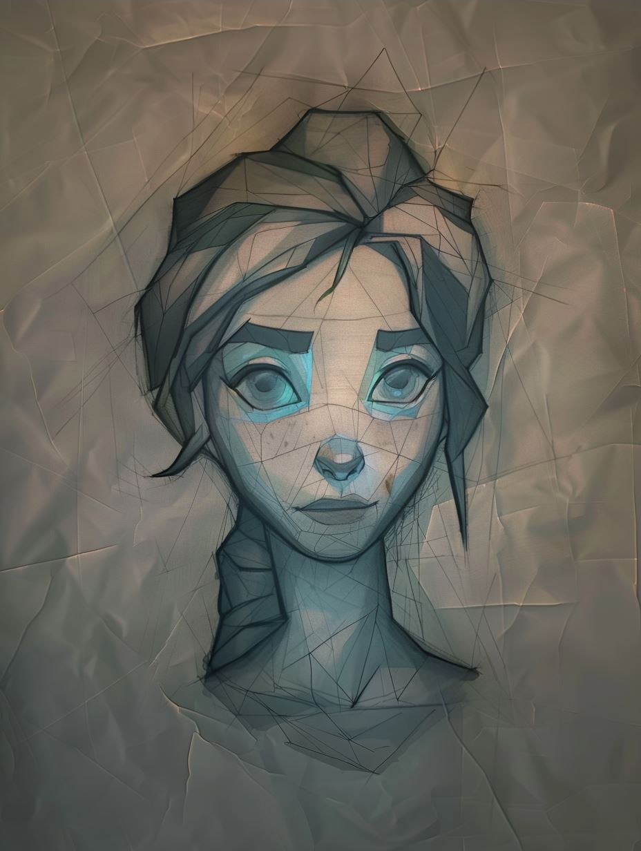 Ethereal Shadow Neon Portrait