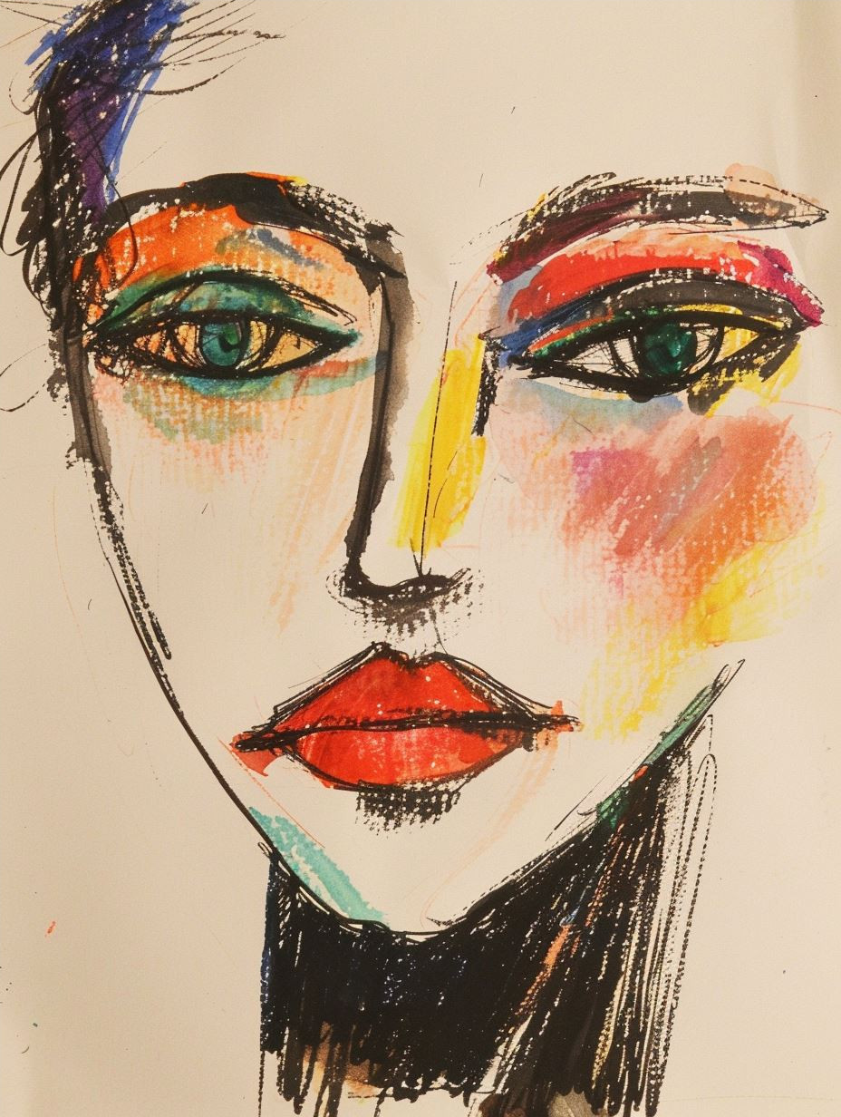 Abstract Expressionist Portrait Study