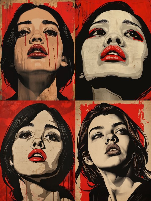 Crimson Tears Noir Portrait