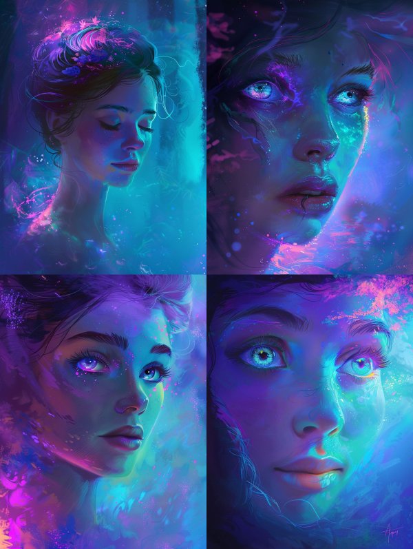 Ethereal Neon Dream Portrait