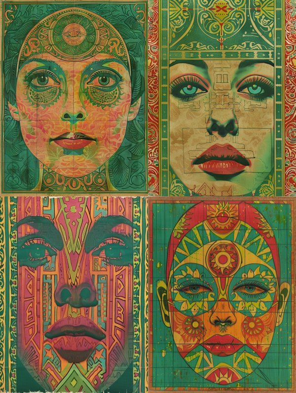 Mystic Emerald Psychedelic Portrait