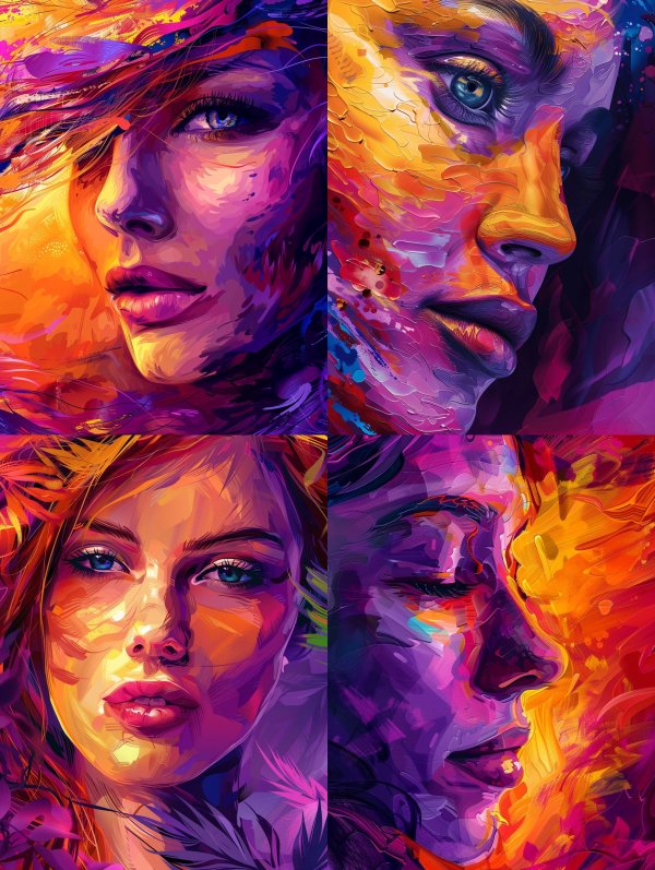 Vibrant Neon Portrait Fusion