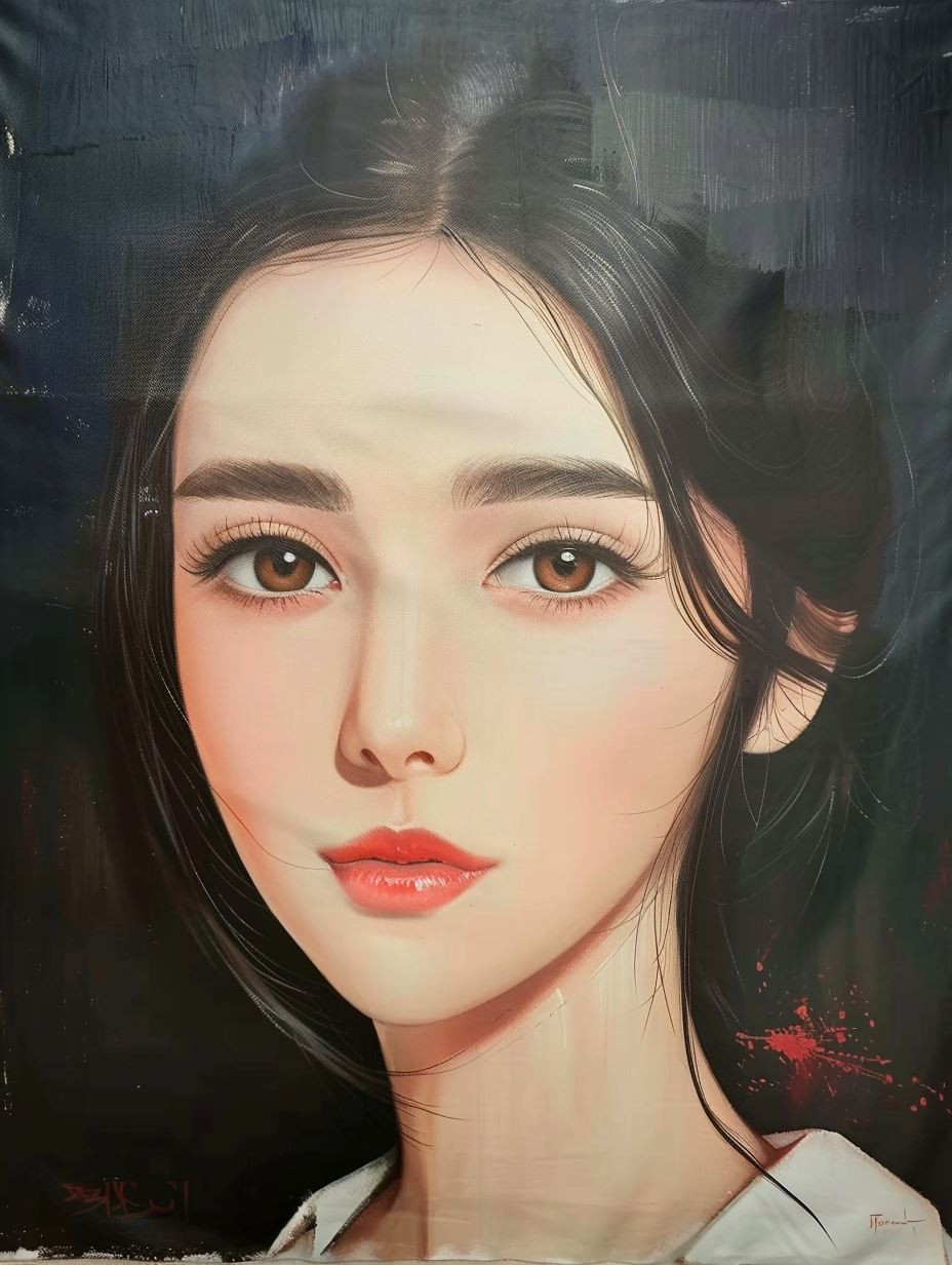 Ethereal Gaze in Dark Contrast
