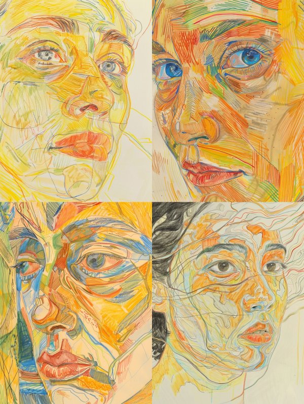 Fragmented Gaze in Vivid Hue