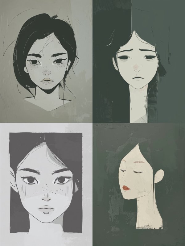 Muted Ink Portrait