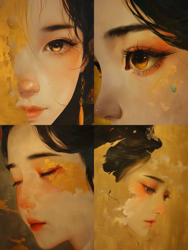 Golden Veil Ethereal Portrait