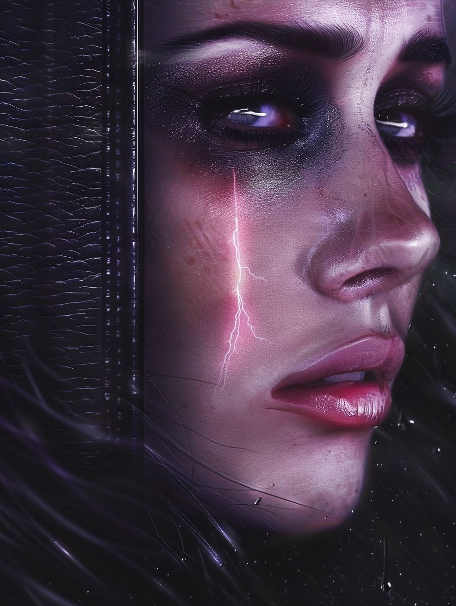 Ethereal Neon Dew Portrait