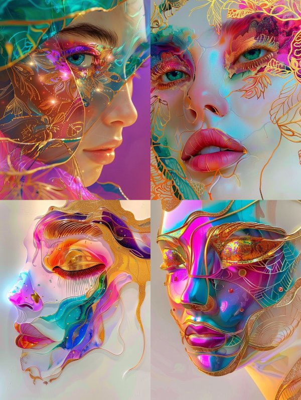 Ethereal Gilded Prism Portrait