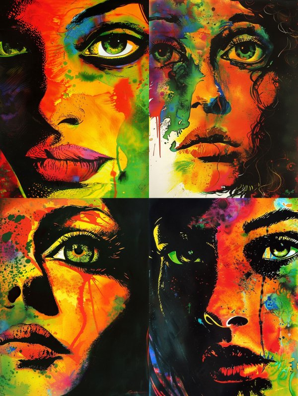 Neon Psychedelic Pop Art Portrait