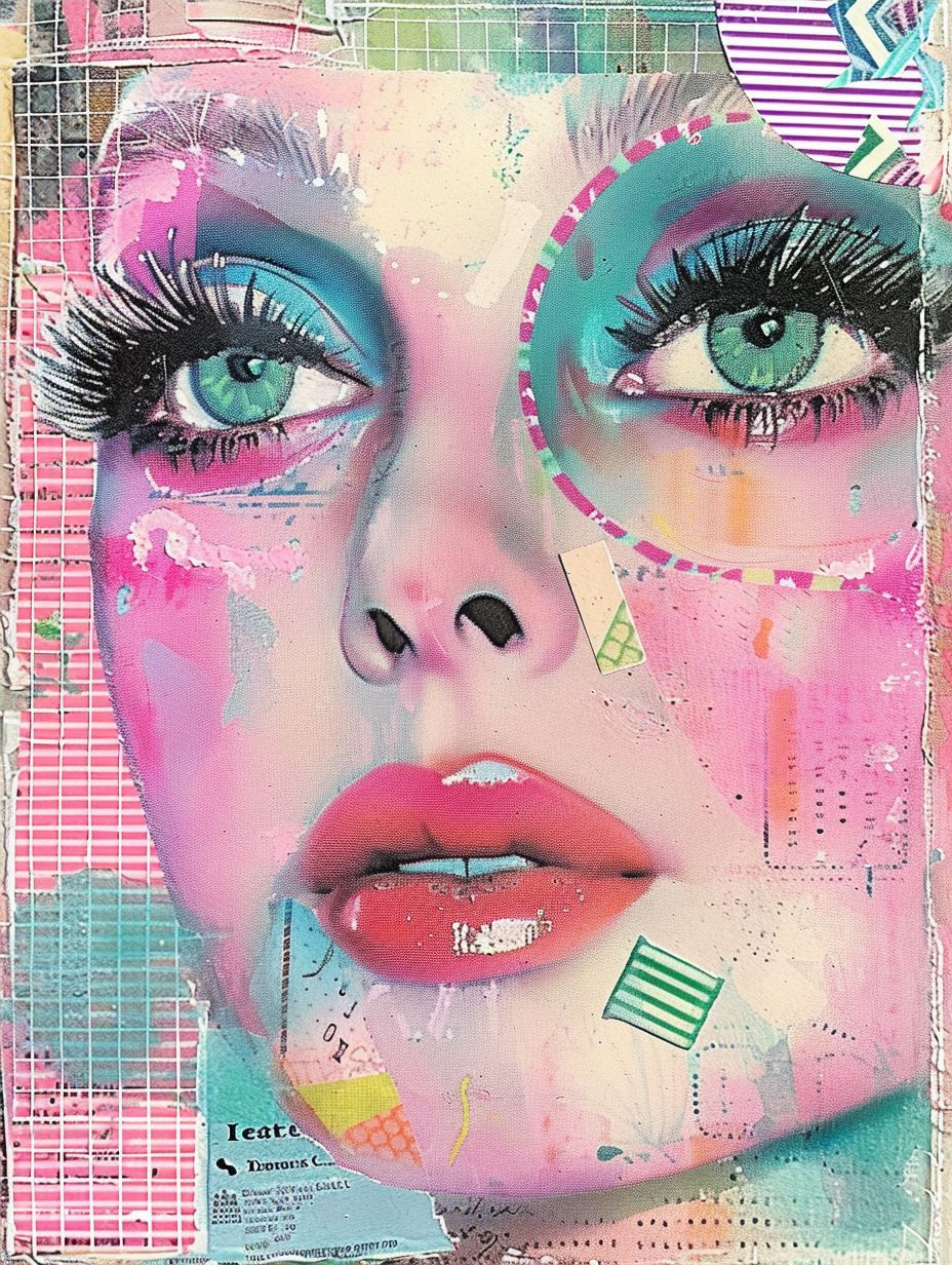 Neon Pastel Dream Portrait