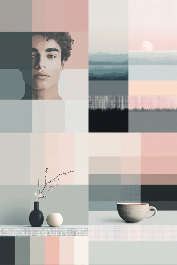 Geometric Pastel Portrait