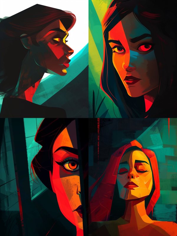 Crimson Shadow Portrait