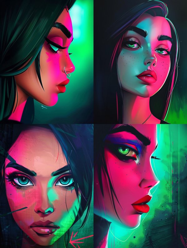 Neon Cyberpunk Portrait Glow