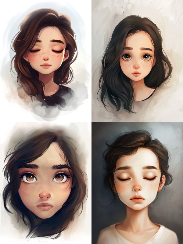 Serene Dreamy Digital Portrait