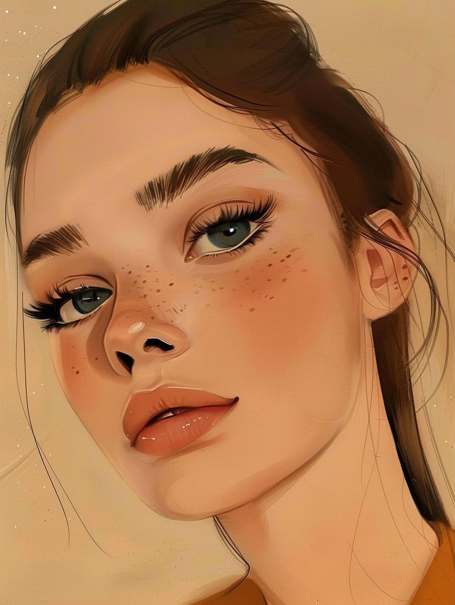 Serene Digital Portrait Study