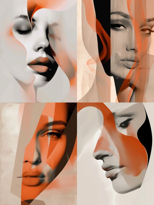 Abstract Ethereal Facial Fragments