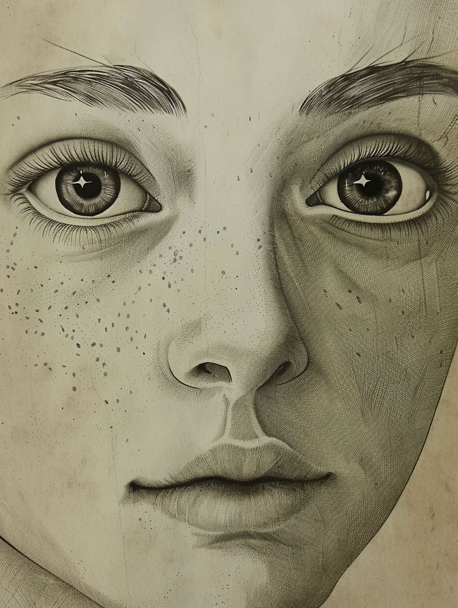 Intricate Stippled Portrait Study