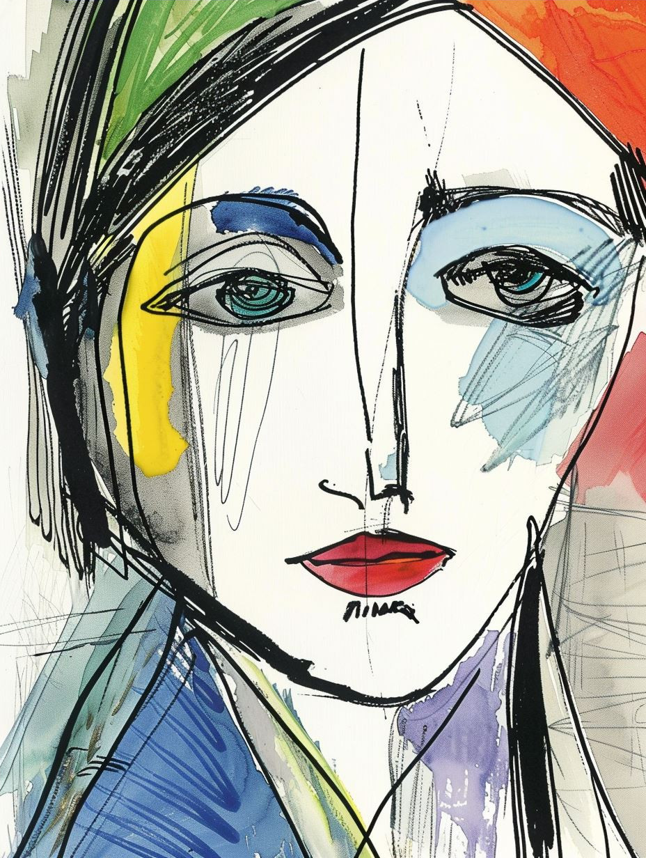 Abstract Expressionist Female Portrait