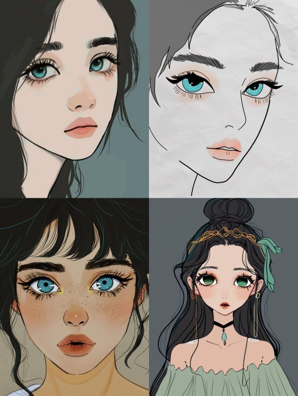 Ethereal Gaze Digital Portrait