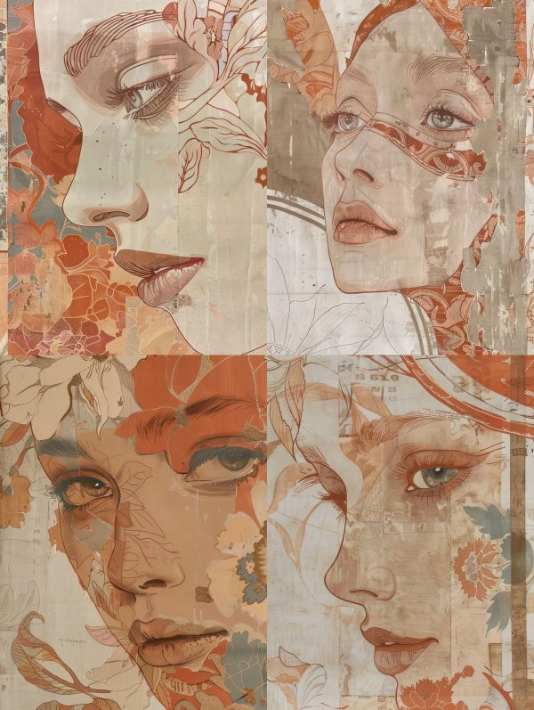 Ethereal Floral Portrait Collage