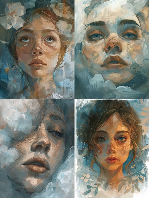 Ethereal Bloom Digital Portrait