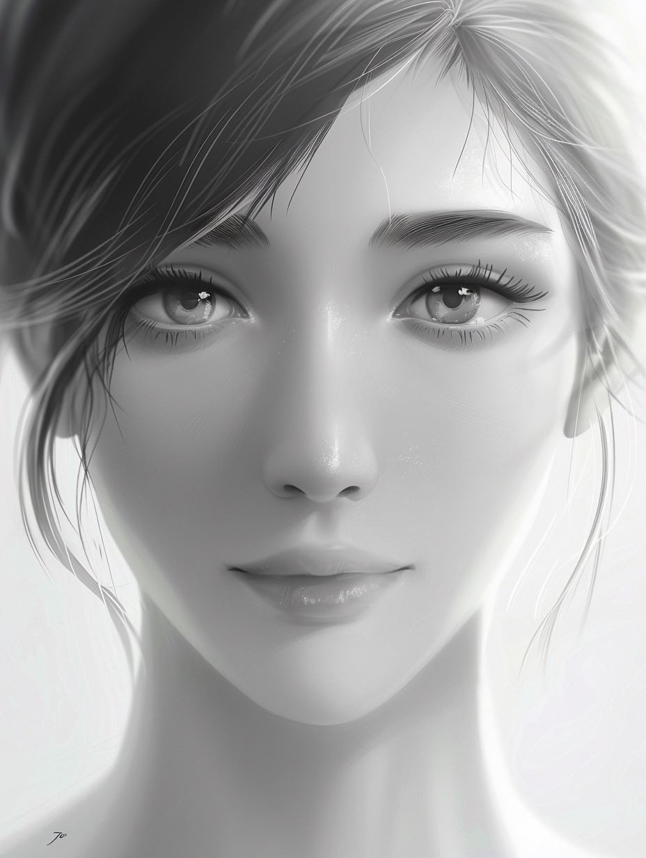 Ethereal Monochrome Muse